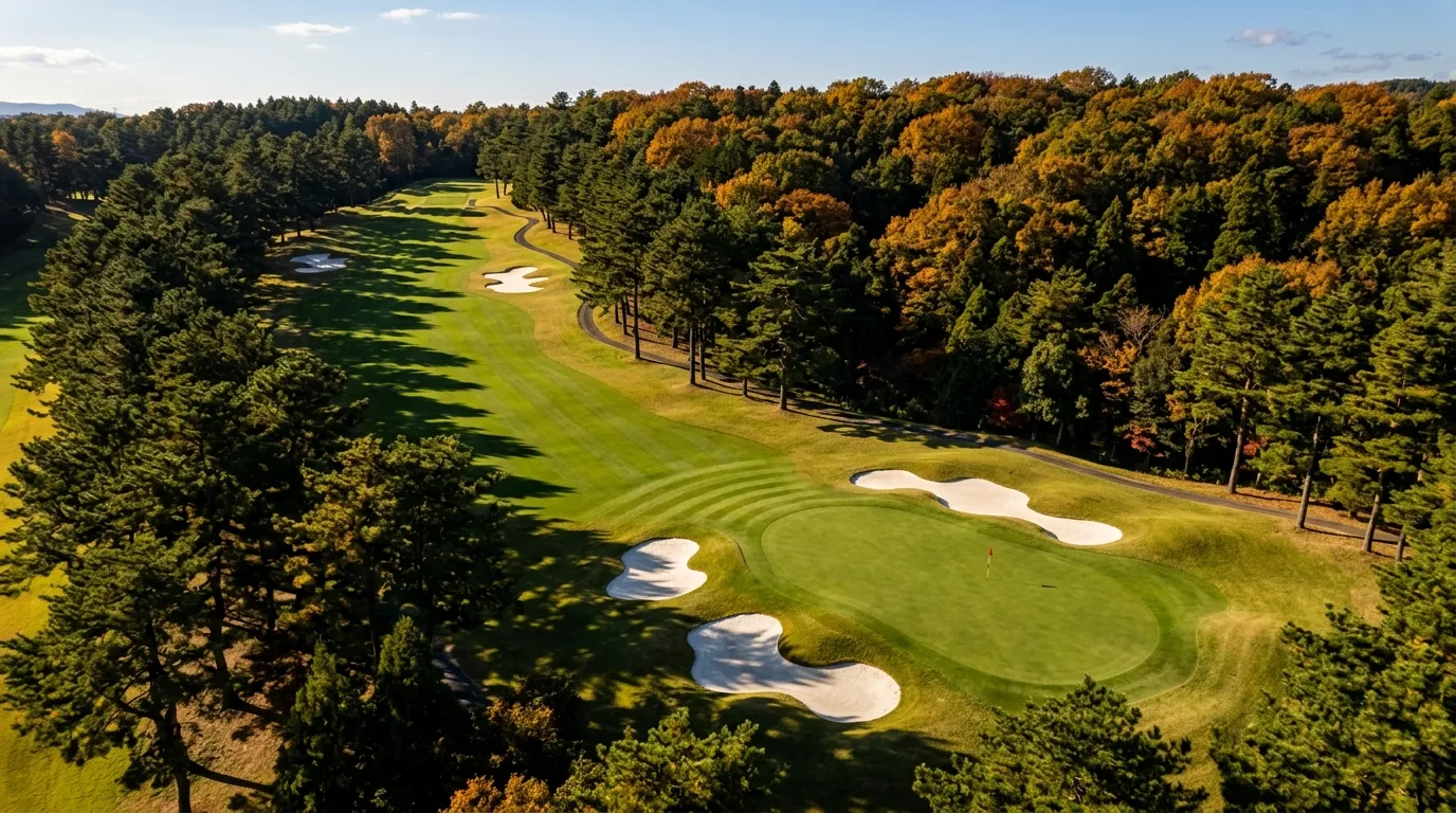 Hole 1 aerial view – Kasugai Country Club East Course